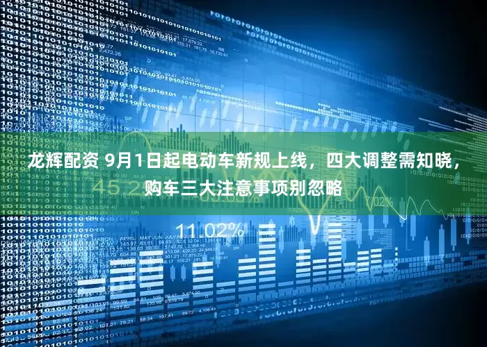 龙辉配资 9月1日起电动车新规上线，四大调整需知晓，购车三大注意事项别忽略