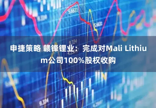 申捷策略 赣锋锂业：完成对Mali Lithium公司100%股权收购