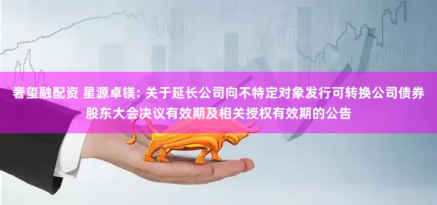 奢玺融配资 星源卓镁: 关于延长公司向不特定对象发行可转换公司债券股东大会决议有效期及相关授权有效期的公告